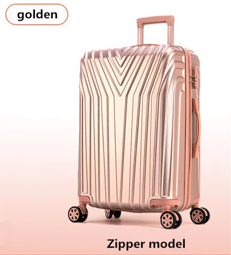 golden 2" 22" 24'2" 29 дюймов Чехол для костюма, универсальное колесо для переноски, ABS+ PC багаж, молния и алюминиевая рама чехол для путешествий, тележка для поездок - Цвет: golden