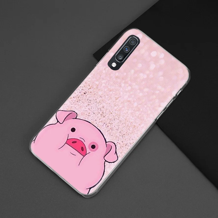 Милый розовый чехол Kawai Pig Для samsung Galaxy A50 A70 A20e A40 A30 A20 A10 A8 A6 Plus A9 A7 жесткий прозрачный чехол для телефона из поликарбоната