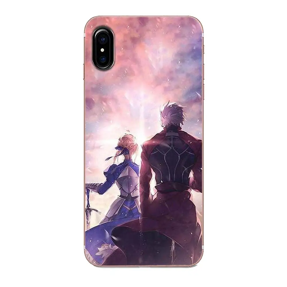 Прозрачный чехол для Apple iPhone 4 4S 5 5C 5S SE 6 6S 7 8 Plus X XS Max XR Fate Zero Stay Night Saber|Чехлы-накладки|