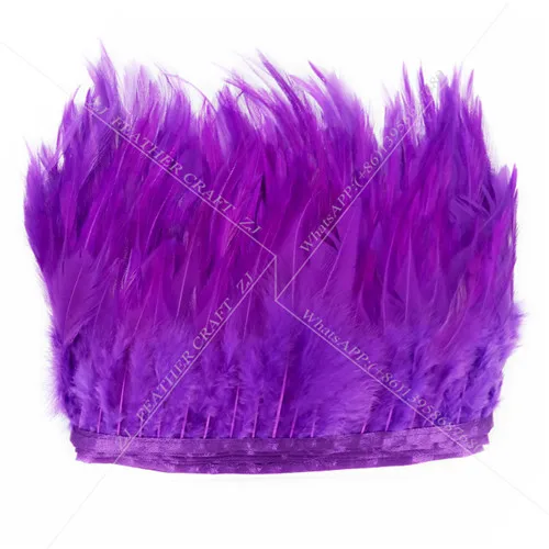 No.25 Purple 10 ярдов, 10-15 см, отделка из натурального меха хакле/петух, хвост, куриное перо, отделка для платья/юбки/костюма/ремесла, 35 цветов - Цвет: No.25 Purple