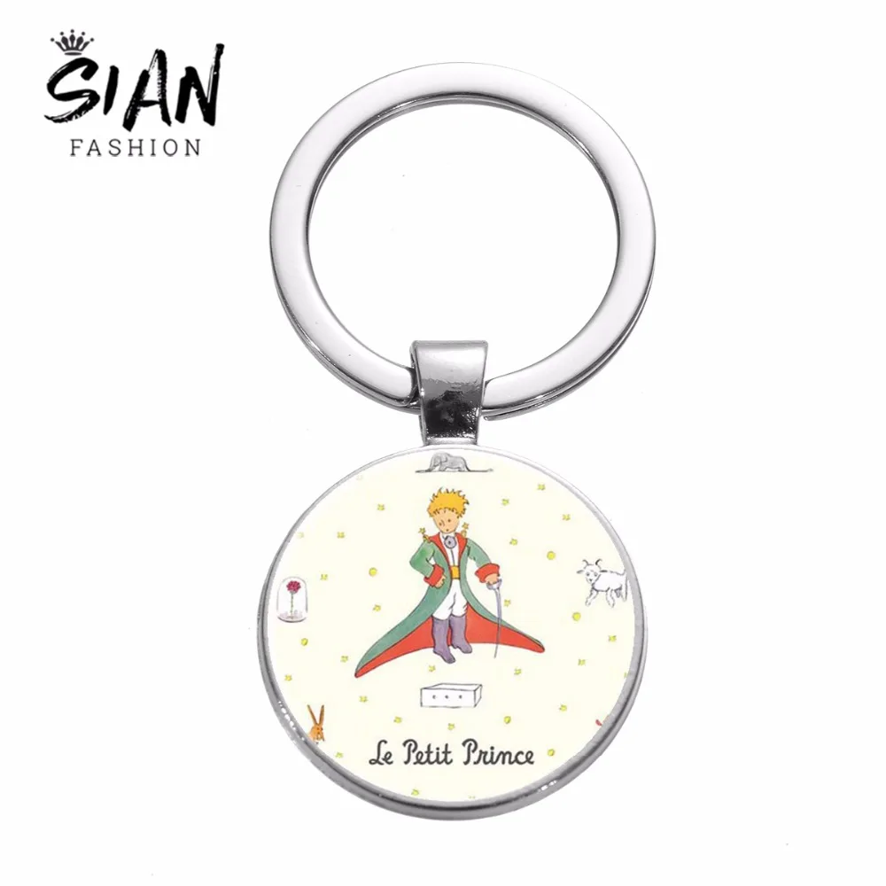 

SIAN Classic Le Petit Prince Keychain Planet The Little Prince Fox Rose Fairy Tale Creative Pattern Pendant Keyring Kids Jewelry