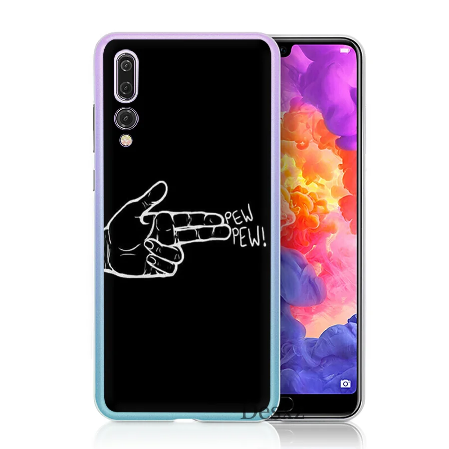 Чехол для телефона черный простой Huawei P8 P9 P10 P20 Pro Lite 2015 2016 2017 Mini Plus Note 8 9 P