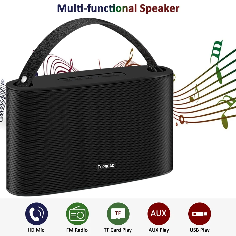TOPROAD 20 Вт Bluetooth динамик 3000 мАч power Bank портативный супер бас беспроводной большой s
