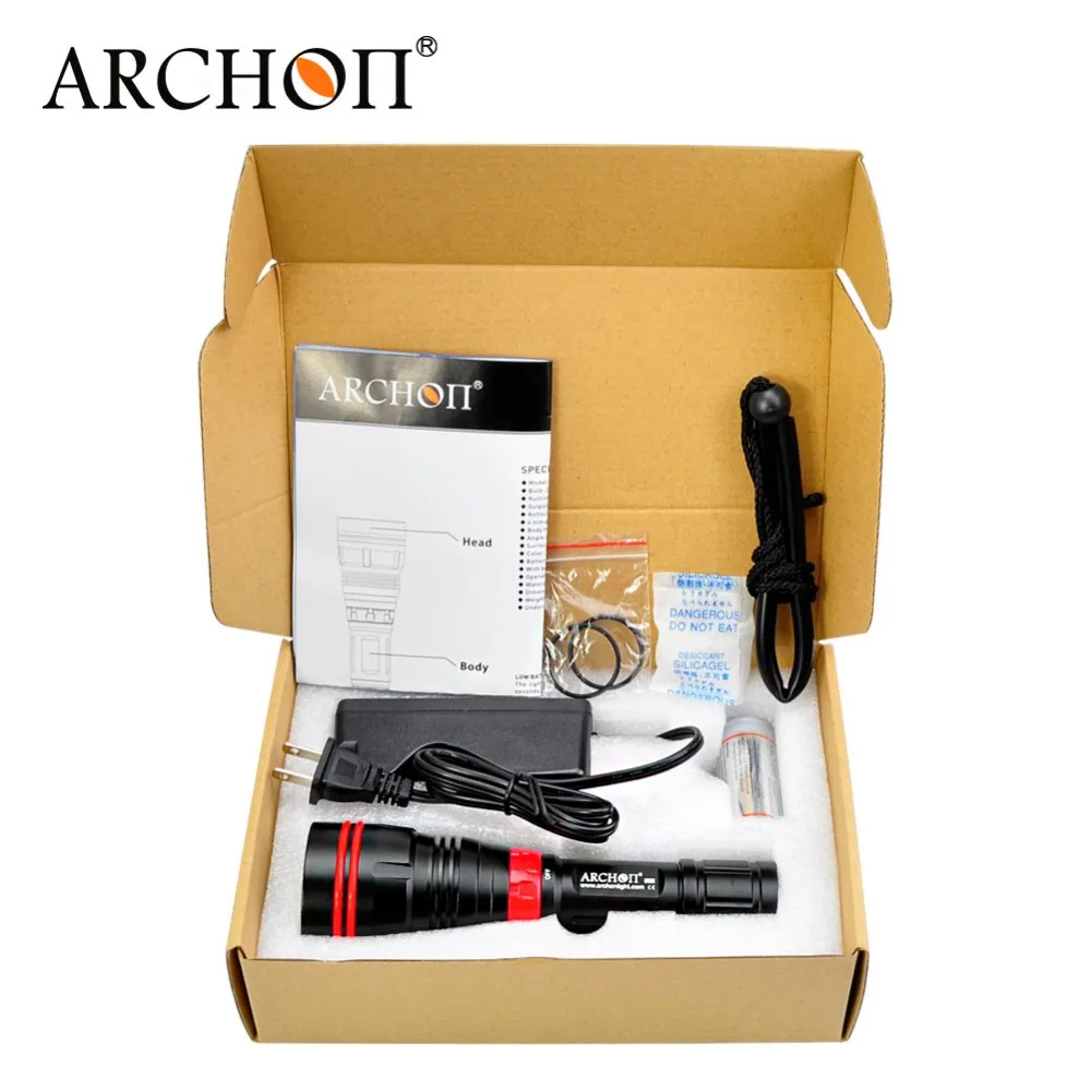 ARCHON DY07W DY01W 1000 люменов 6500 k CREE светодиодный фонарь для дайвинга ARCHON 26650 батарея и зарядное устройство в комплекте