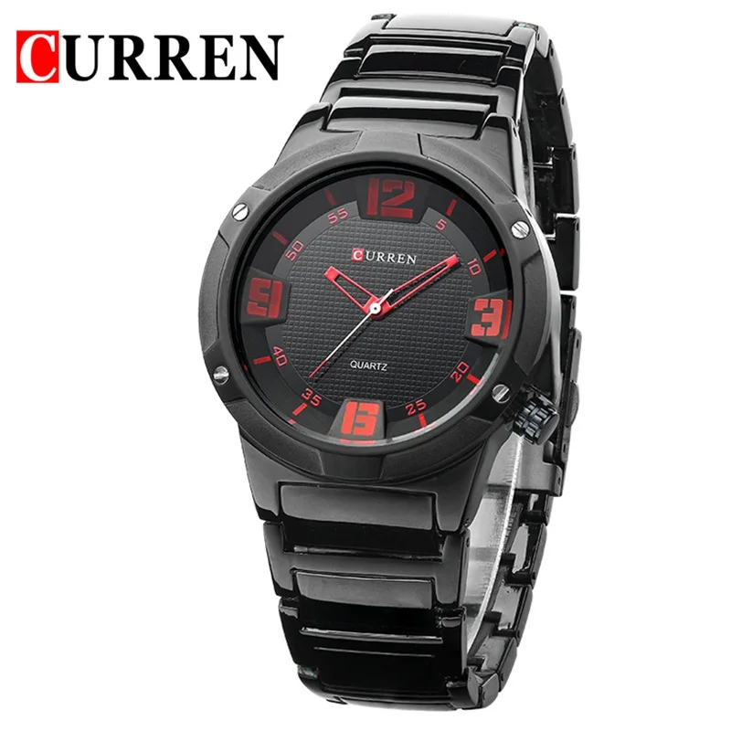 red Curren Мужские часы Бизнес Мода Curren дизайн Бизнес Мужские часы досуг наручные часы подарок 8111 новое поступление - Цвет: red