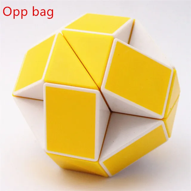 yellow-white Новинка, магический куб, игрушки, 24 секции, разнообразие, Волшебная линейка, куб, змея, твист, головоломка, развивающая игрушка для детей, Brinquedo, подарок - Цвет: yellow-white