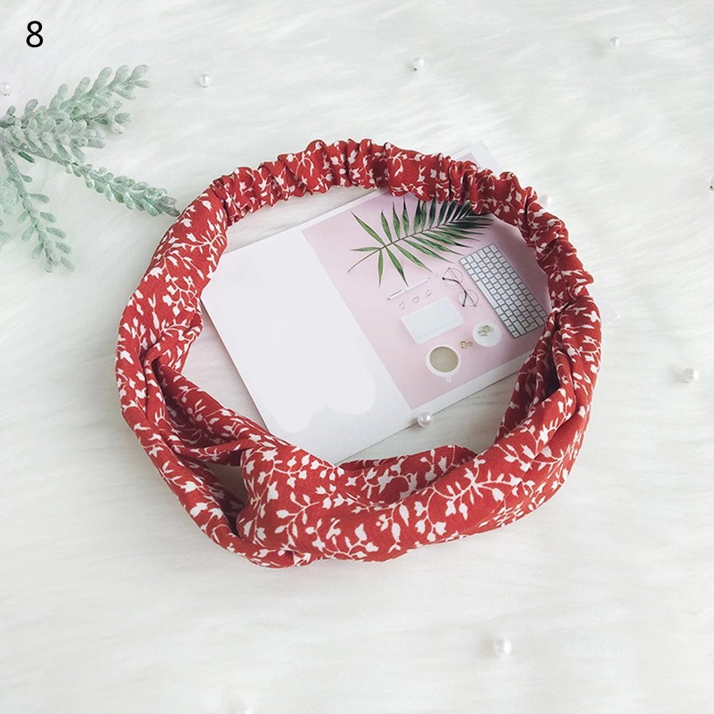 2019 милые эластичные ленты для волос в полоску с цветочным принтом и перекрестным