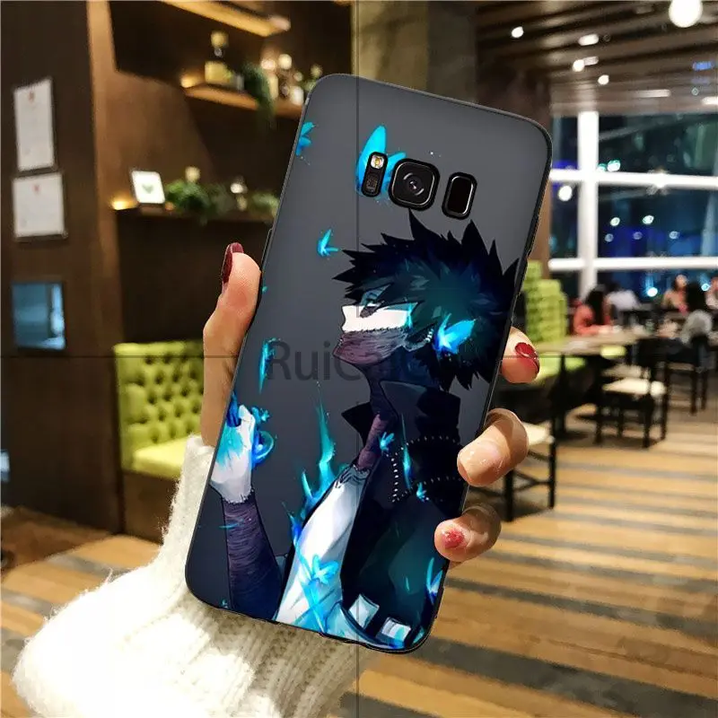 Ruicaica My Hero Academia Luxury Soft Rubber Black Phone Case For GALAXY s7 edge s8 plus s9 s6 | Мобильные телефоны и