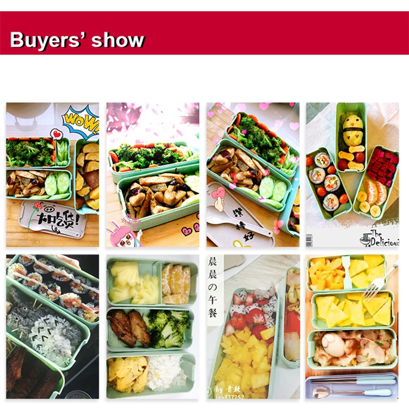 Дети Коробки для обедов Bento с отделение японский bento box set Ланчбокс Пластик Еда