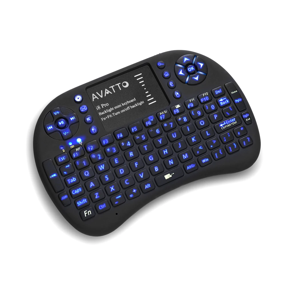 [Avatto] Русский/Английский с подсветкой i8 Pro мини клавиатура 2.4 г Беспроводной