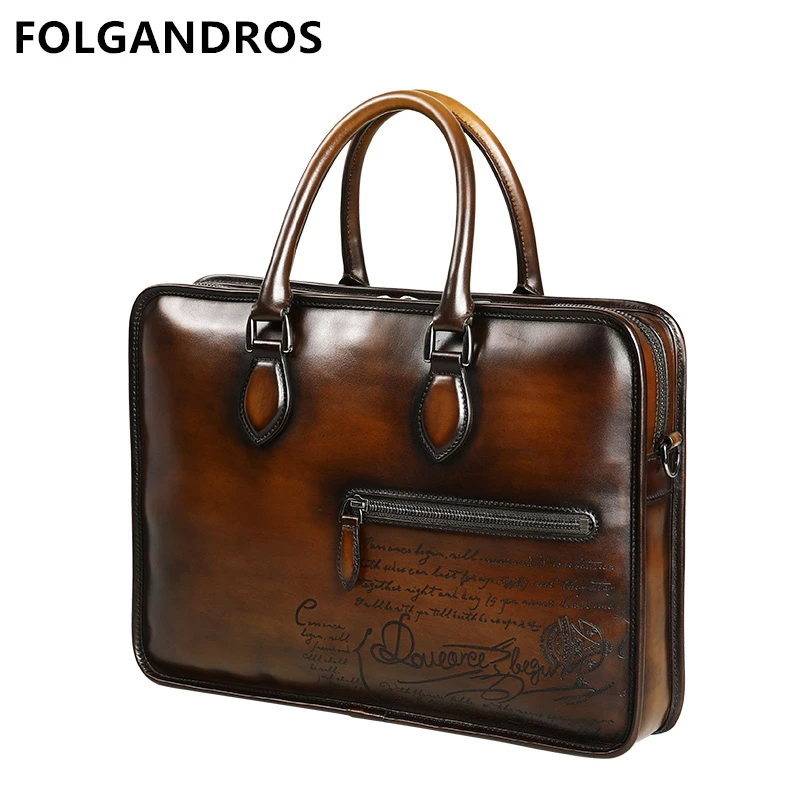 Мужской итальянский кожаный портфель брендовый роскошный французский