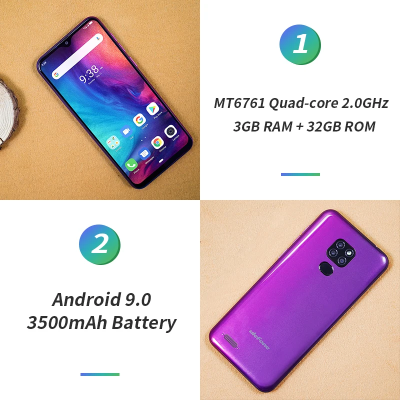 Смартфон Ulefone Note 7P Android 9,0 четырехъядерный 3500 мАч 6,1 дюймовый экран капли воды 3 ГБ+ 32 Гб мобильный телефон разблокировка лица