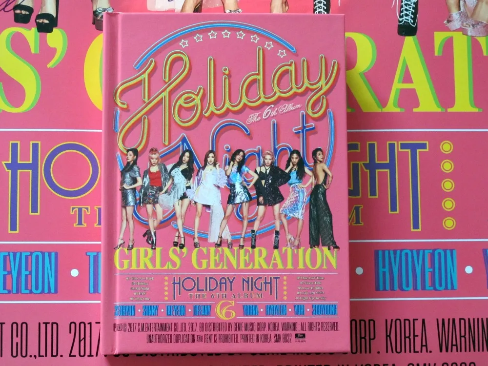 Подписанный SNSD autographed 2017 6 й альбом Праздничная ночь CD + Фотокнига подписанный