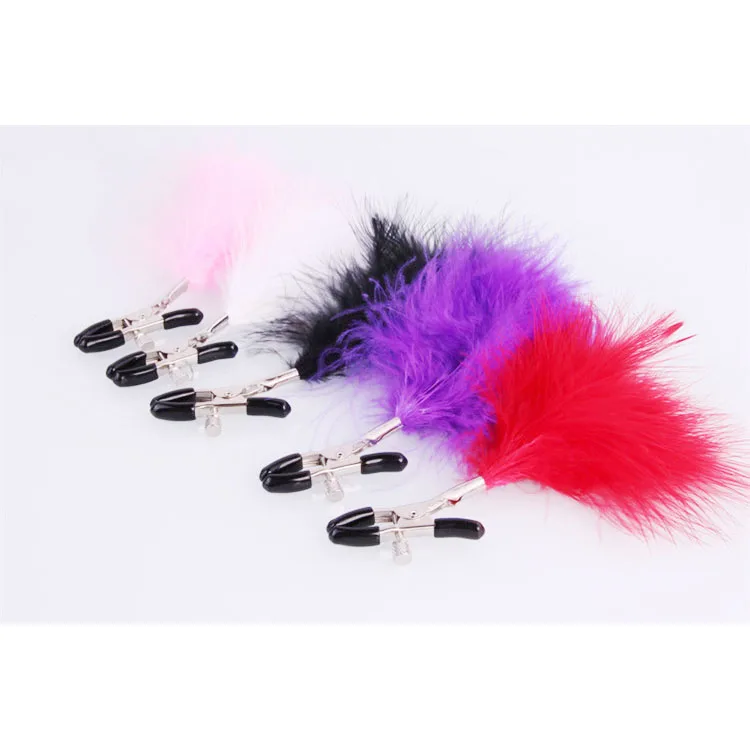 Пара перьев зажимы для сосков дрожащие стимуляции молока мужчин и женщин