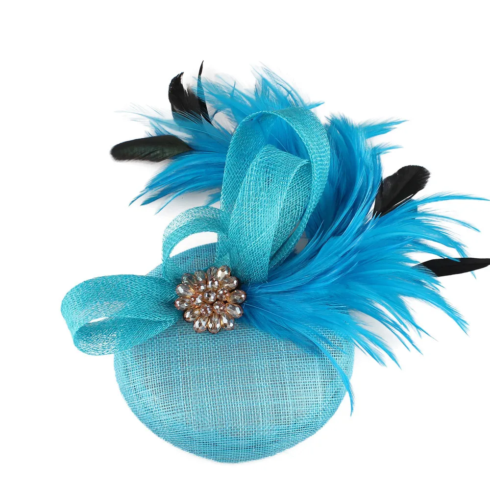 Женские украшения Головные уборы Свадебные Бирюзовый аксессуары Fascinator Лен чародей шпильки фаты шляпа стиль