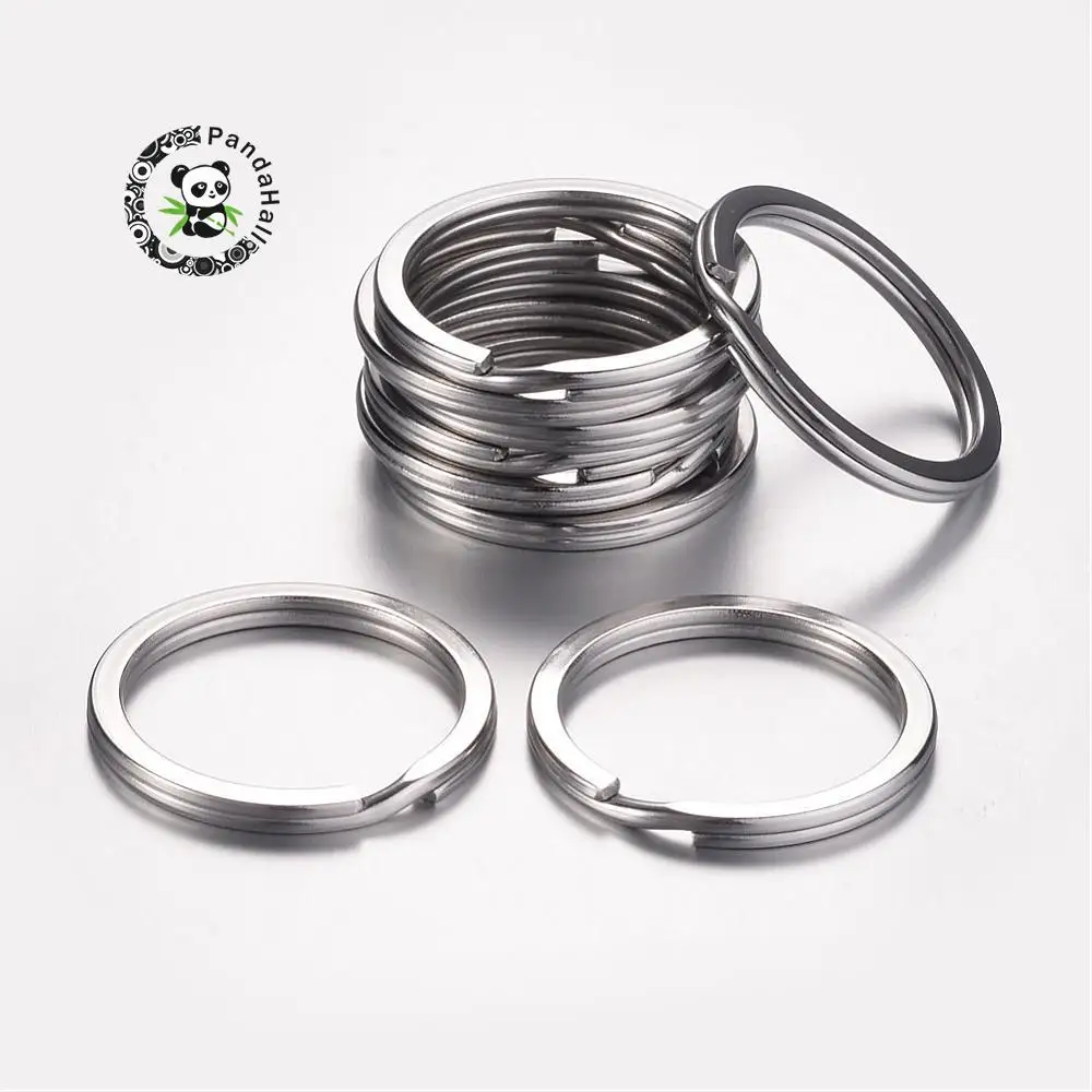 

100pcs 25mm Stainless Steel Keychain Key Ring Flat Key Holder Split Rings Accessories for DIY Jewelry Making