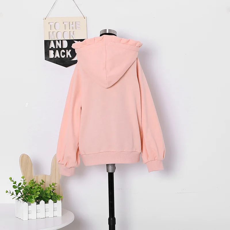 Ruffles Girl's Spring Autumn Long Sleeve Hooded Dress Thick Loose Kids for Girls Elegant Fall Garments 18PCW0129 | Детская одежда и