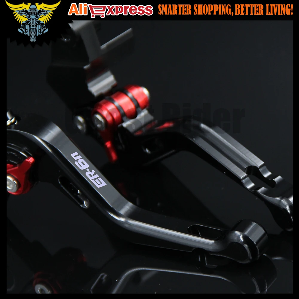 

For Kawasaki ER-6N 2006 2007 2008 Laser Logo(ER-6n) Black CNC Aluminum Adjustable 2 finger Short Motorcycle Brake Clutch Levers