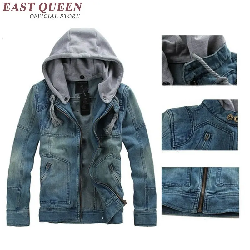 

Denim jacket men cowboy costume hooded sportswear Outdoors Casual fashion Jeans Jackets Hoodies KK1741 H