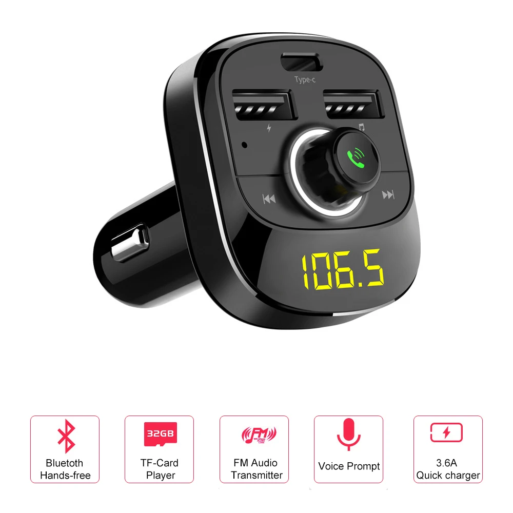 Передатчик громкой связи Bluetooth автомобильный комплект Aux Модулятор MP3 плеер порт