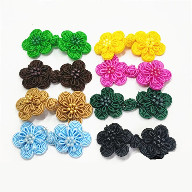 DoreenBeads 5 пар китайская лягушка закрытие узел застежка Пуговицы Cheongsam украшение для свадебного приглашения ручной работы цветок кнопка