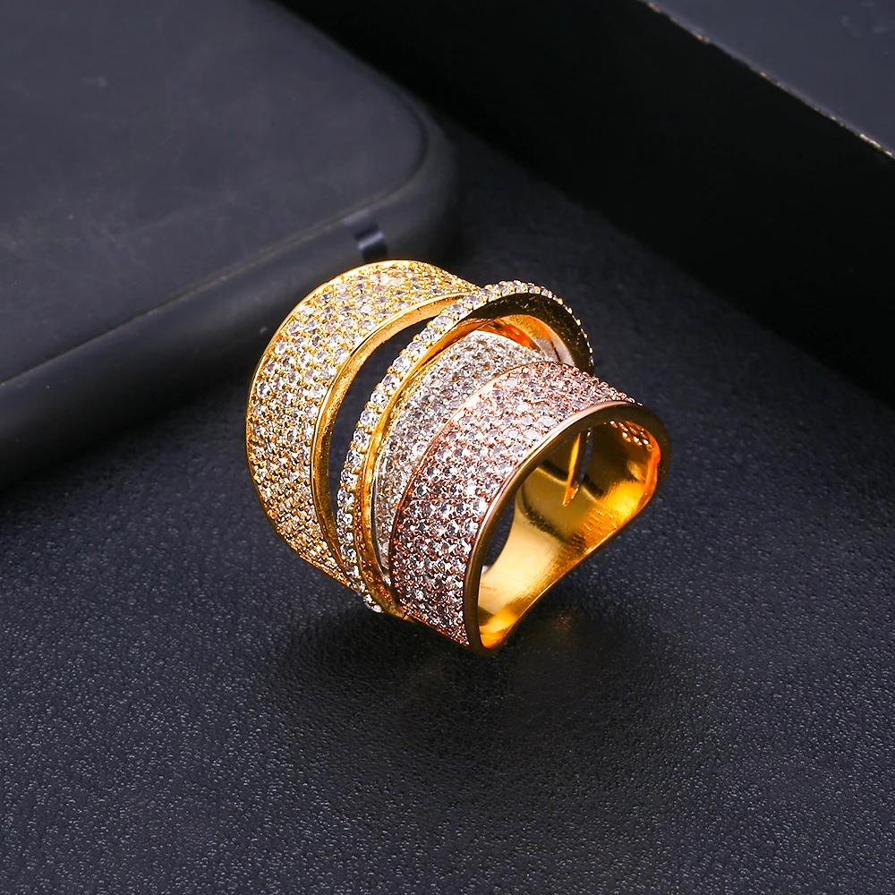 Janekelly модный дизайн твист стеки стекируемые кольца для женщин Свадебные с