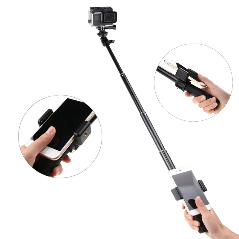 Выдвижная селфи палка 36 ''со штативом крепление для GoPro Hero 7 6 5 SJCAM Akaso смартфонов