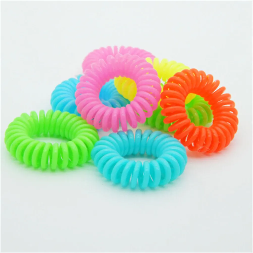 

10PCS No Crease Coil Hair Tie Ponytail Hair Accessories Clear Telephone Wire Elastic Hair Bands Plastic Spring Gum For Hair Ties
