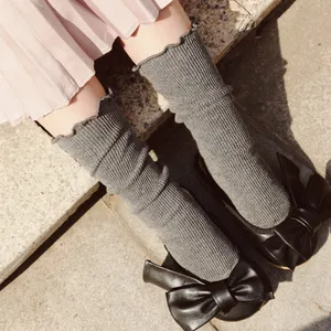 Носки для маленьких девочек, хлопковые, детские, зимние, Осенние, в стиле Харадзюку, в полоску, однотонные, в стиле ретро, свободные, детские, двойные, одинаковые