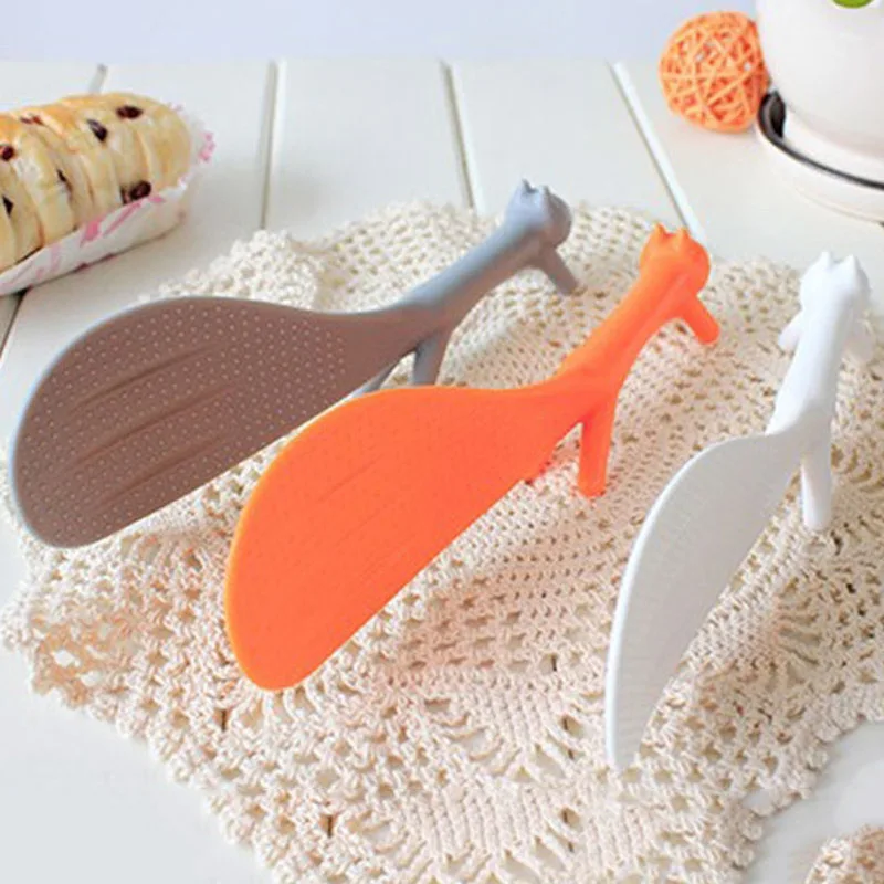 Креативные белки в форме риса ложка антипригарная подставка совок для ложки еды