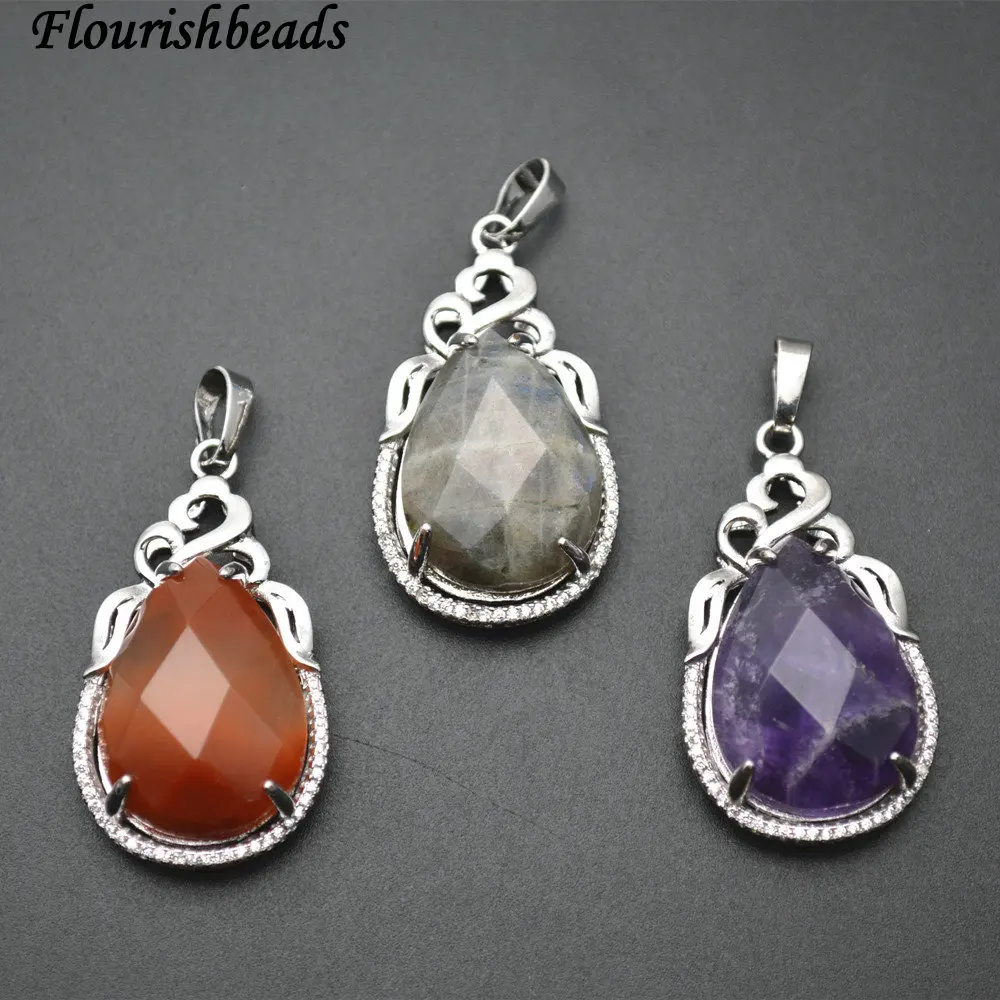 Поверхность для резки высокое качество натуральный Лабрадорит в форме груши