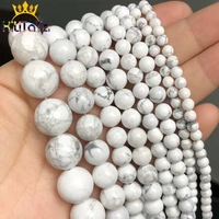 natural white howlite turquoises stone beads round loose beads for jewelry making diy bracelet necklace 15 468101214mm