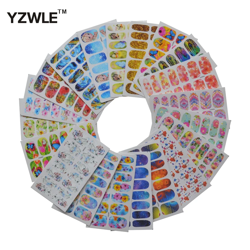 

20 Sheets DIY Nail Art Decals Water Transfer Printing Stickers For Nails