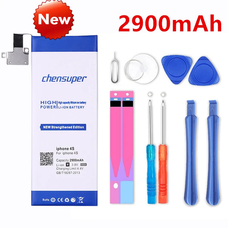 Аккумулятор chensuper на 2900 мАч для Apple iPhone аккумулятор iphone4S + Бесплатные инструменты |