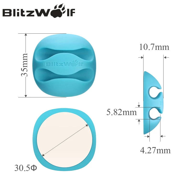 Устройство для намотки кабеля BlitzWolf 6 шт./лот органайзер зажим наушников