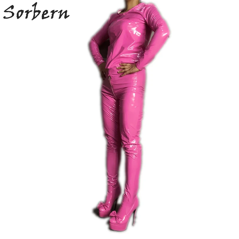 Sorbern/облегающие сапоги цвета фуксии; облегающие сапоги до бедра; обувь на платформе с высоким каблуком; женские сапоги до середины голени с бантом; пикантные высокие сапоги на молнии