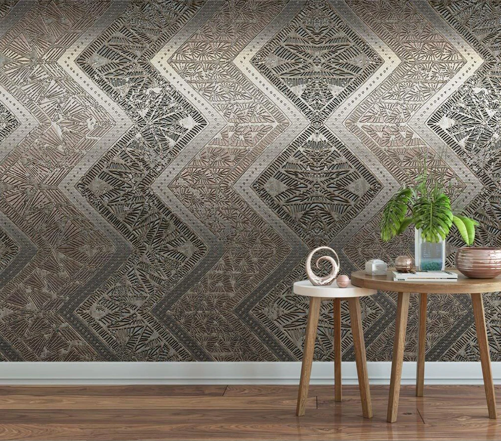 Decorative wallpaper Modern metal abstract style background wall | Обустройство дома