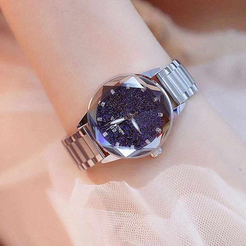 Женские часы со стразами золотого серебряного розового золота модные и