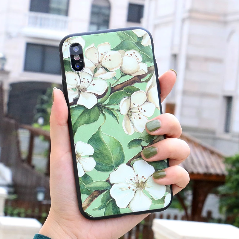 Силиконовый матовый 3D-чехол с тиснением для iPhone 6 plus 6s X 7 8 XR XS Max 11 pro | Мобильные