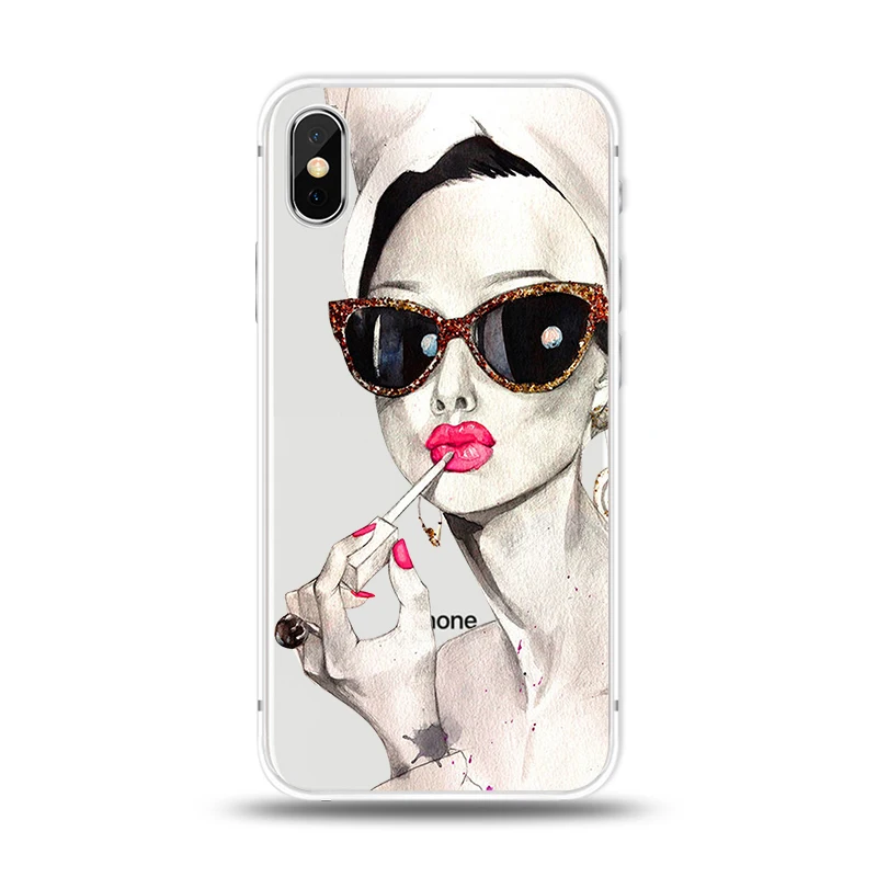 Силиконовый чехол для телефона iPhone X XS Max XR ананас девушка кошка перо чехлы 7 8 6 6s Plus