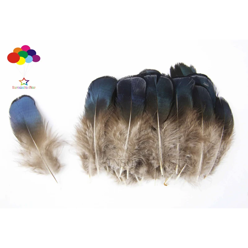 

10pcs 100% natural premium pheasant feather 4-8cm/2-3inch blue Flake beautiful for Diy carnival costume mask headdress