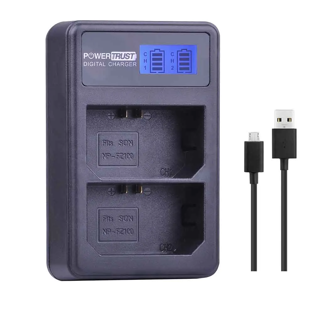 Charger 2x NP-FZ100 NP FZ100 NPFZ100 Камера Батарея+ ЖК-дисплей двойной Зарядное устройство для sony BC-QZ1 Alpha 9 9R A9R 9S ILCE-9 A7R A7 III ILCE-7M3 - Цвет: Charger