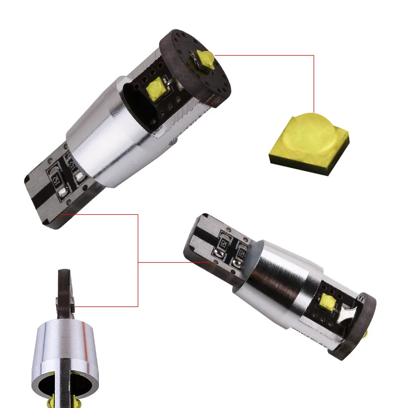 1 шт. T10 светодиодный светильник CANBUS OBC без ошибок W5W 15 Вт белый для салона