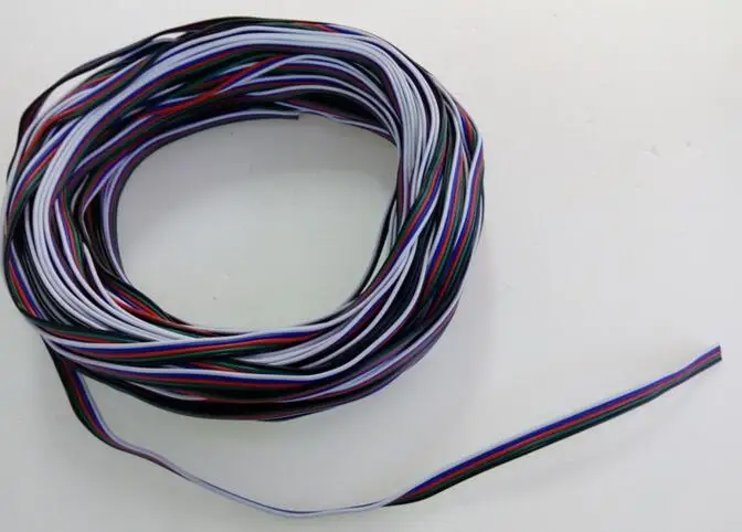 Удлинительный кабель 10-50 м 5Pin 22AWG/20AWG/18AWG белый/синий/красный/зеленый/черный