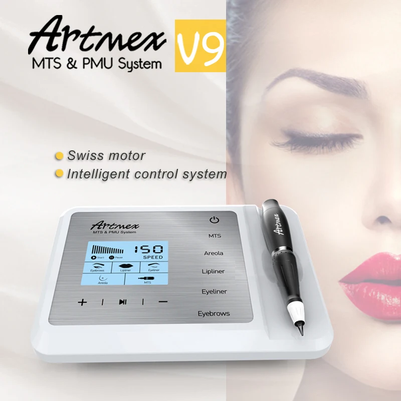 Artmex V9 поворотная ручка Перманентный тату машинка для макияжа MTS PMU system с V9 иглой татуировки