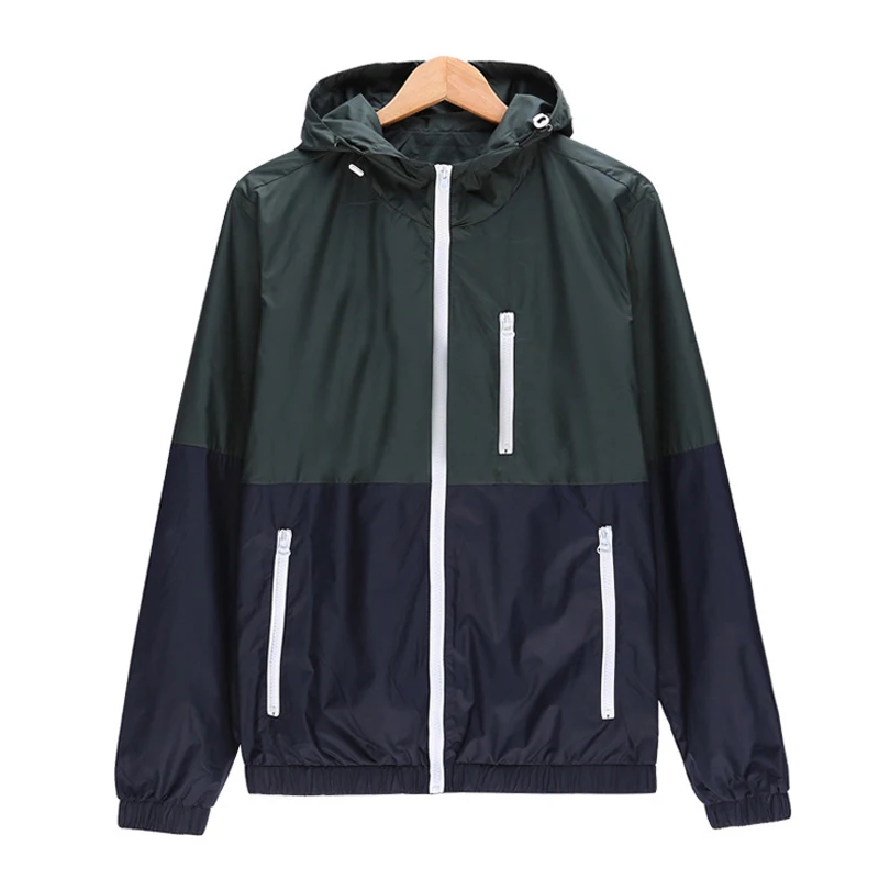 Xizilang Mens Spring Running Thin Jacket Waterproof Windbreaker Light Weight Windproof Outdoor Sports with Front-Zip | Спорт и