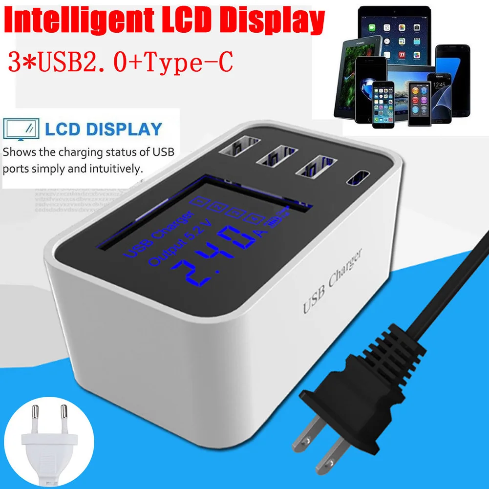 Multifuctional Micro/type-c зарядная станция интеллектуальное Сетевое зарядное устройство