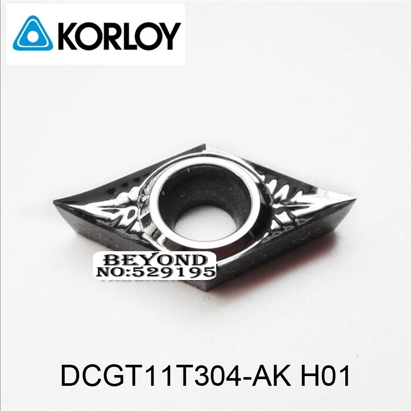 Оригинальные KORLOY DCGT11T302-AK DCGT11T304-AK DCGT11T308-AK H01 карбидные вставки для Алюминий Медь DCGT токарные станки резак с ЧПУ