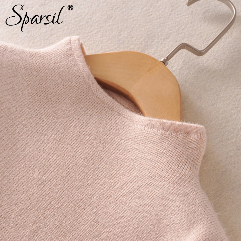 Sparsil Осенне-зимняя Дамская обувь толстый шерстяной Свитеры для женщин сплошной