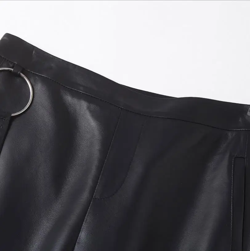 Женские Модные кожаные брюки из натуральной овечьей кожи женские мягкие в стиле